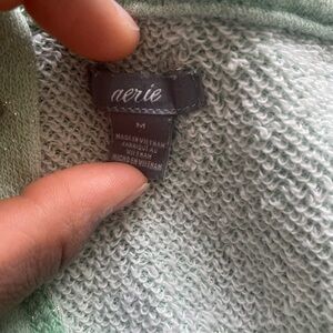 Green aerie hoodie with flora decor I added to the hoodie myself